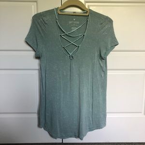 AE green tee size S